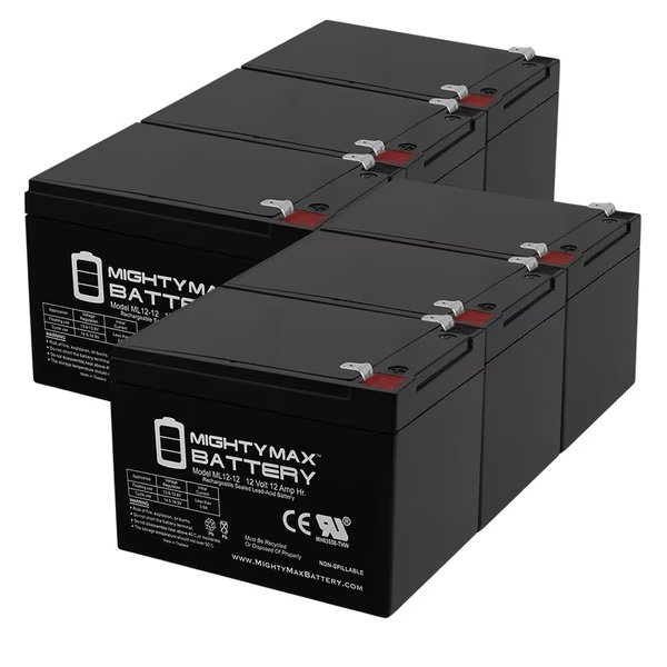 12V 12Ah F2 Bladez PB-SM804 Electric PowerBoard Scooter Battery 6 Pack, Mighty Max Battery, Mfr#: ML12-12F2MP62723765638
